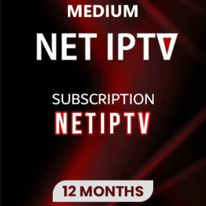Interface NET IPTV avec abonnement Medium affichant une large sélection de chaînes en haute définition